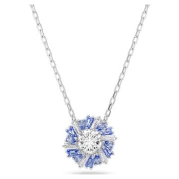 Pendentif Idyllia Tailles variées Fleur Bleu Métal rhodié Swarovski