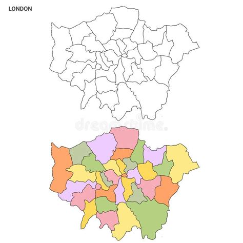 Mayor Mapa Administrativo De Londres Conjunto Esquema De Condados O