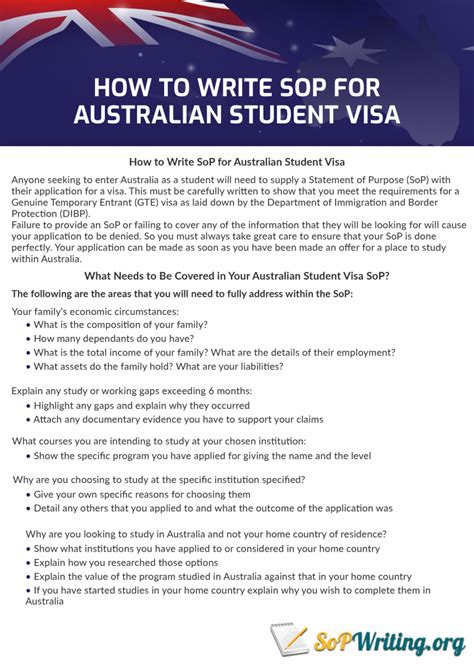 Visa Statement Of Purpose Canada Australia New Zealand
