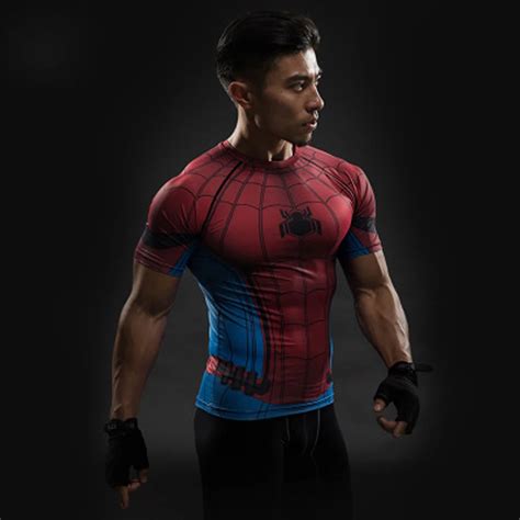 2018 New Raglan Sleeve Compression Spiderman Cosplay 3d Printed T