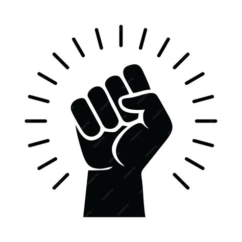 Premium Vector Raised Fist Icon Symbol Of Victory Strength And Solidarity Empower Courage