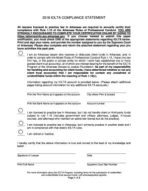 Fillable Online Iolta Compliance Statement Fax Email Print Pdffiller