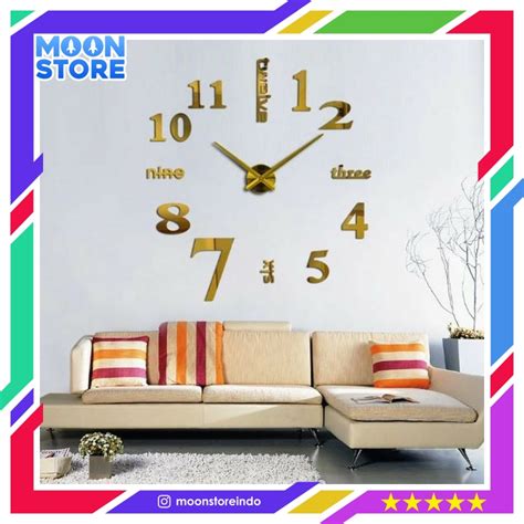 Jual JAM DINDING BESAR DIY GIANT WALL CLOCK QUARTZ CREATIVE DESIGN 80