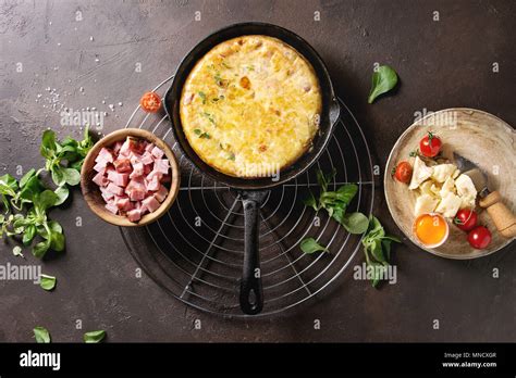 Potato Tortilla With Bacon Stock Photo Alamy