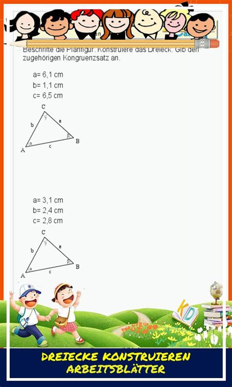 Dreiecke Konstruieren Arbeitsblätter Allgemeine Arbeitsblätter