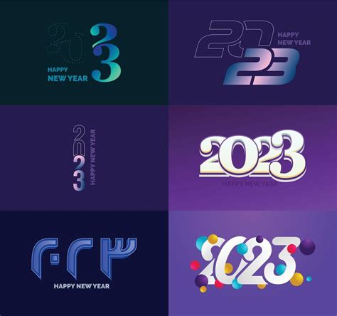 Big Set Of 2023 Happy New Year Logo Text Design 2023 Number Design