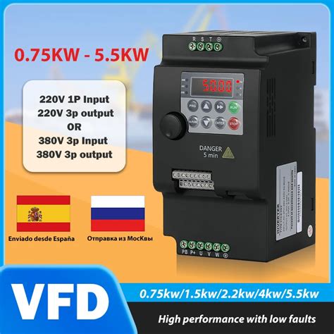 S Cak Sat Invert R VFD 0 75 5 5KW Tek Fazl Giri AC 220V 380V