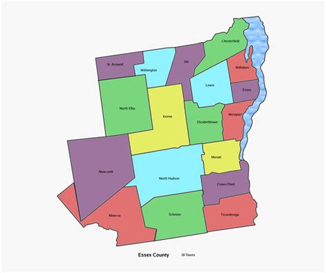 Map Showing The Various Towns Located In Essex County Essex County New York Towns Hd Png