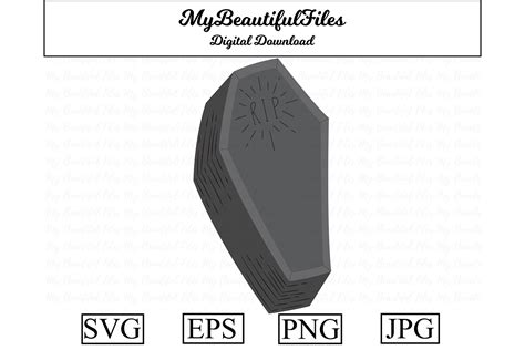 Halloween Coffin Cute Clipart Graphic by MyBeautifulFiles · Creative ...