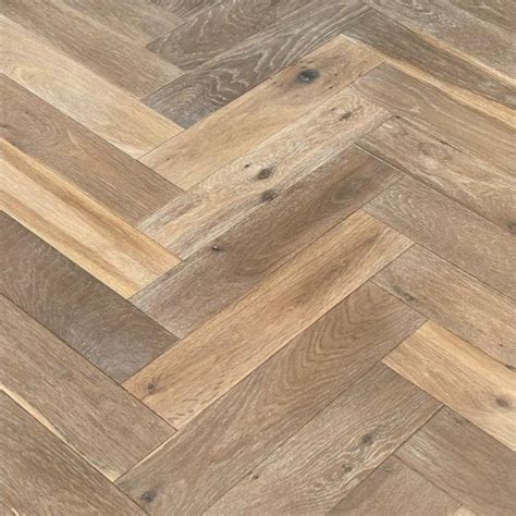 Dark Smoked Oak Herringbone Engineered Wood Flooring Click 14mm X 150mm