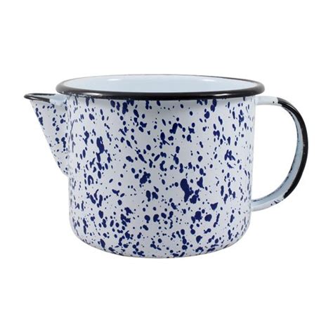 Caneca Esmaltada Bico N Salpicado Azul Ml Ewel Lewe