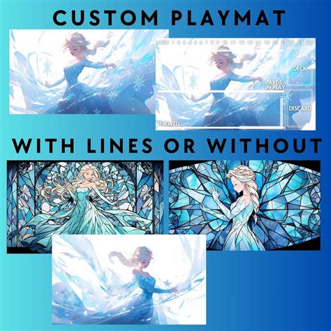 Lorcana Compatible Playmat With Or Without Zone Elsa Frozen Free