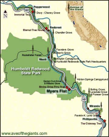 Avenue Of The Giants Map – Map Of The Usa With State Names