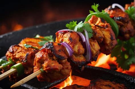 Premium Photo Spicy Tandoori Chicken Kebabs