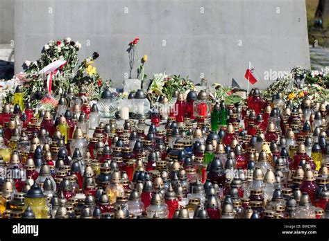 Grave candles placed as a symbol of mourning on the day of the funeral ...