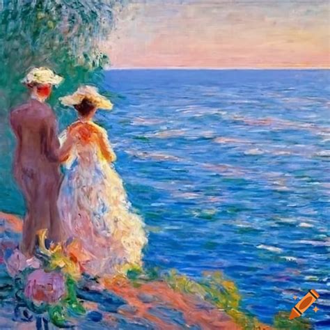 Impressionist Painting Of Two Lovers In Malta