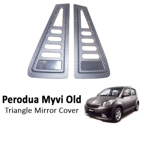 Carbon Rear Side Window Triangle Mirror Cover Protector For Perodua