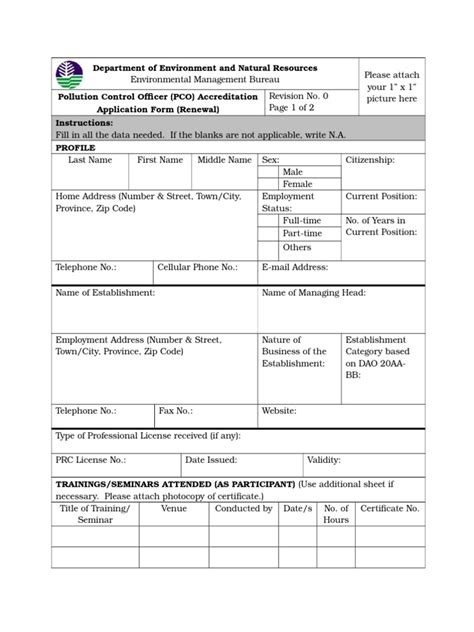 Pco Accreditation Renewal Of Application Form Pdf