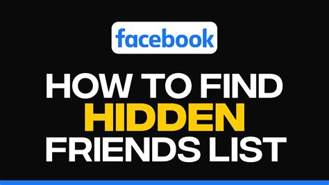 How To Find Facebook Hidden Friends List Quick And Easy Youtube