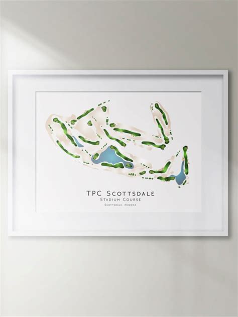 A White Framed Art Print With The Words Tfcc Scottsdale In Blue And Green