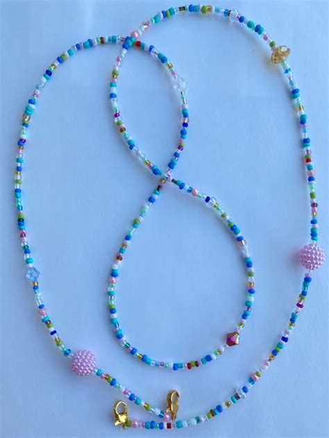 Porta Tapabocas O Lentes Beaded Accessories Beaded Necklace Beaded