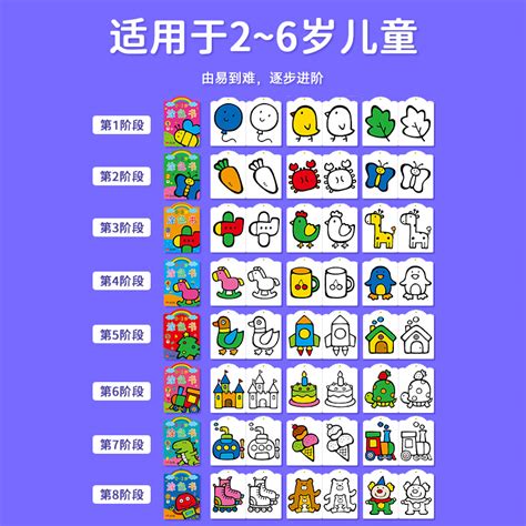 画画儿童涂色书绘本2 3 6岁幼儿园宝宝启蒙学画册水彩蜡笔涂鸦填充画涂颜色图画套装4男孩女孩填色书绘画册5早教玩具0教材入门书籍虎窝淘