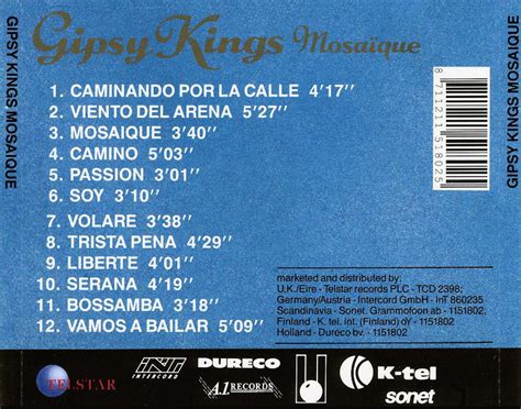 Car Tula Trasera De The Gipsy Kings Mosaique Portada