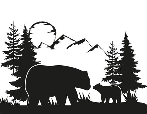 Vektor Doppelbelichtung B R F R Ihr Design Wildlife Konzept Silhouette