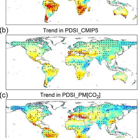 Global Spatial Pattern Of PDSI Trends Spatial Distribution Of PDSI