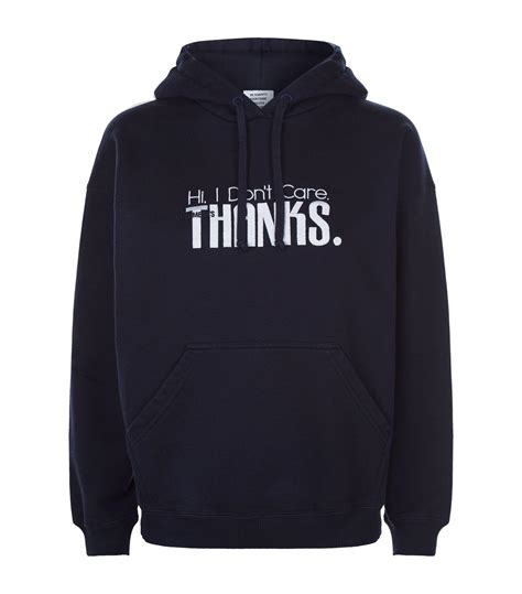 Lyst - Vetements Embroidered Slogan Hoodie in Blue