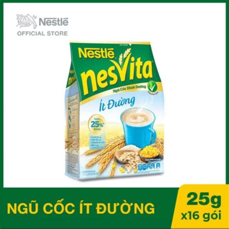 Túi 16 Gói Bột Ngũ Cốc Nestle Nesvita Ít Đường 25g Shopee Việt Nam