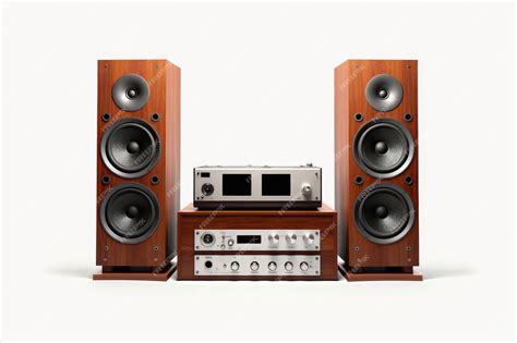 Premium Photo Modern Stereo Setup Isolated On White Background