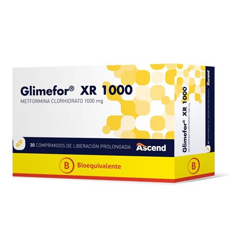 Glimefor XR Metformina de Liberación Prolongada 1000 mg 30 Comprimidos