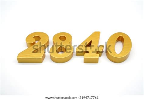 Number 2840 Made Goldpainted Teak 1 Stock Photo 2194717761 | Shutterstock