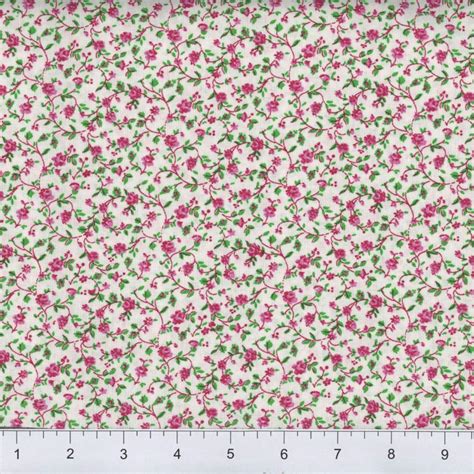 Pink And Green Calico Fabric 100 Cotton Fabric By The Yard Vintage