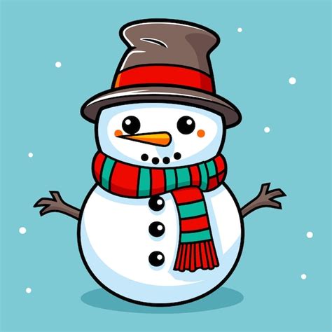 Vector Um Boneco De Neve Fofo Seu Personagem De Desenho Animado De