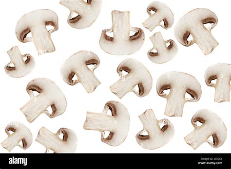 Mushroom Sliced Isolated Stock Photo Alamy