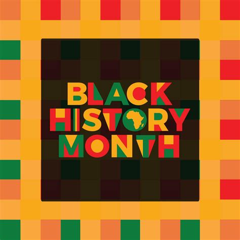 Black history month typography square banner. Vector African American