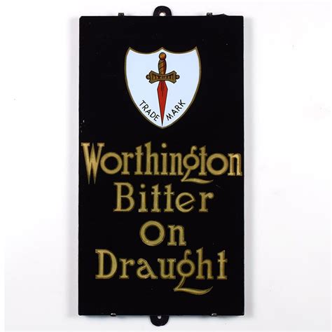 Worthington Bitter English Pre Prohibition Glass And Slate Pub Sign Auction