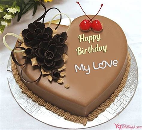 Chocolate Heart Birthday Cake For Lover With Name Online