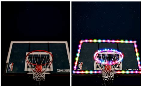 Green Bean Led Basketball Hoop Light 16 Colors 7 Flashing Modes