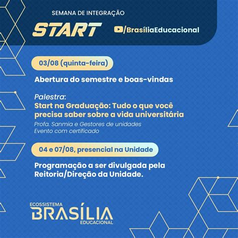 Semana De Integra O Start Bras Lia Educacional Centro