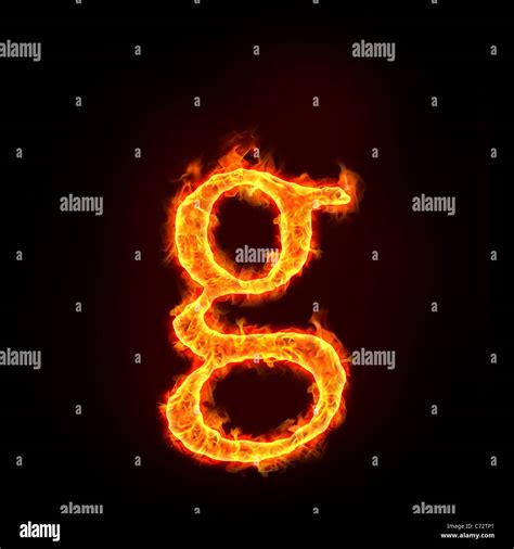 Fire Alphabets In Flame Small Letter G Stock Photo Alamy