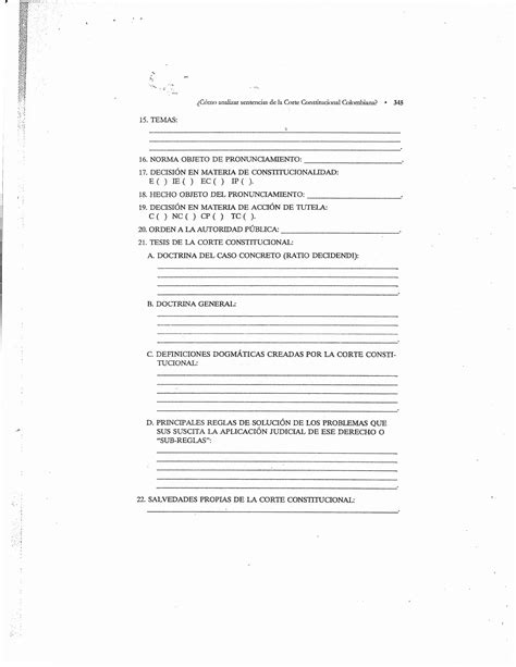 Formato de ficha para el análisis de jurisprudencia PDF