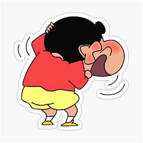 Shin Chan Blushing Sticker For Sale By Sellystickers Redbubble