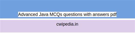 Advanced Java Mcqs Questions With Answers Pdf