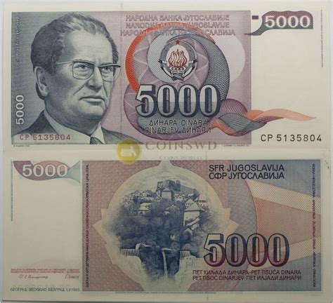 Yugoslavia Banknote Dinara Josip Broz Tito Unc