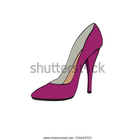 Red Womens High Heels Color Vector Stock Vector Royalty Free 516664315 Shutterstock