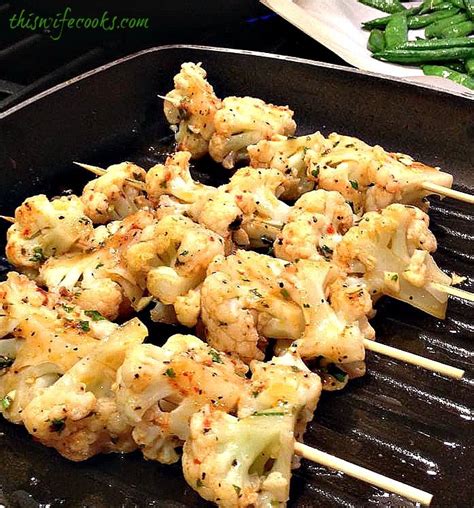 Spicy Grilled Cauliflower Kabobs Recipe Grilled Cauliflower