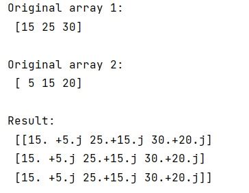 Python Numpy Creating A Complex Array From Real Ones